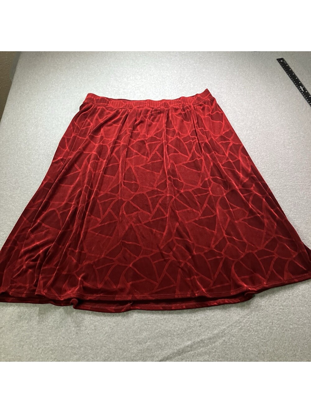 Effortless Style by Citiknits Women Red Formal Skirt 2X Plus